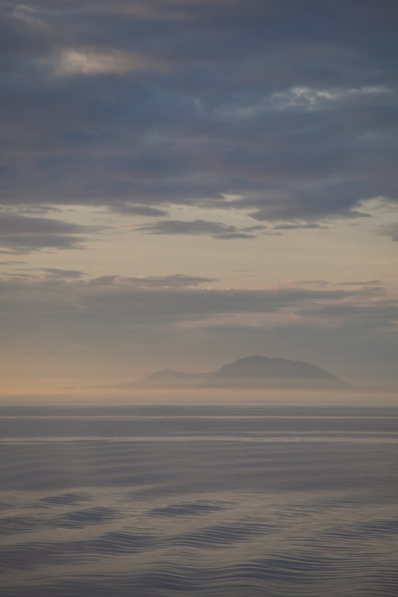 Soft Pacific haze and water layers fade into the horizon from the BC Ferry between Vancouver and Nanaimo. print option
