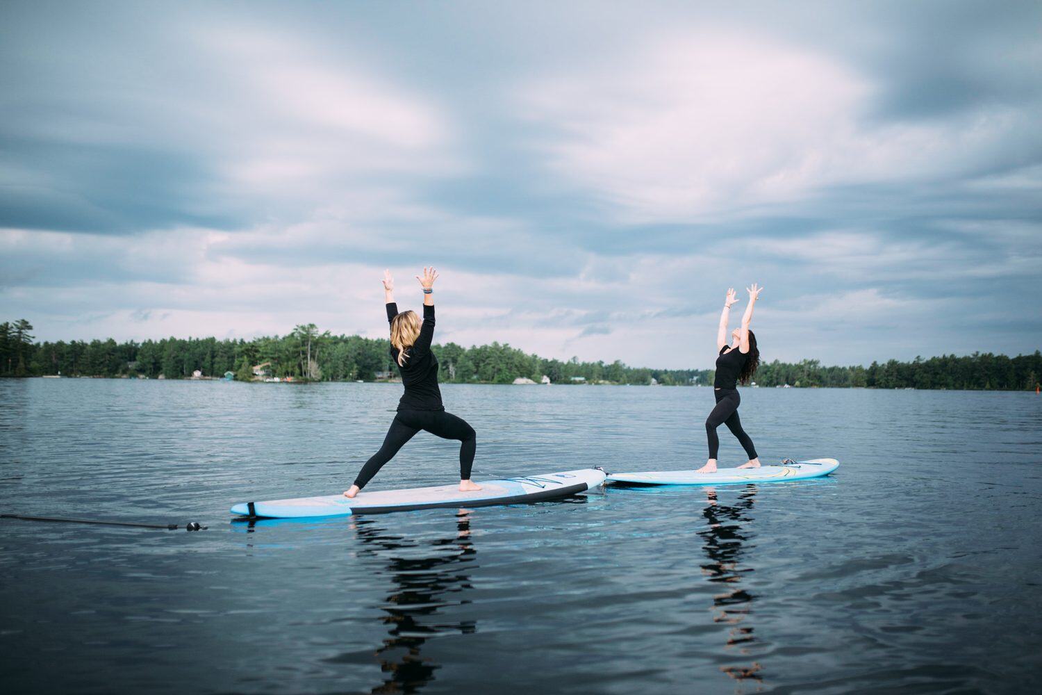 Ash and Jill, SUP Yoga