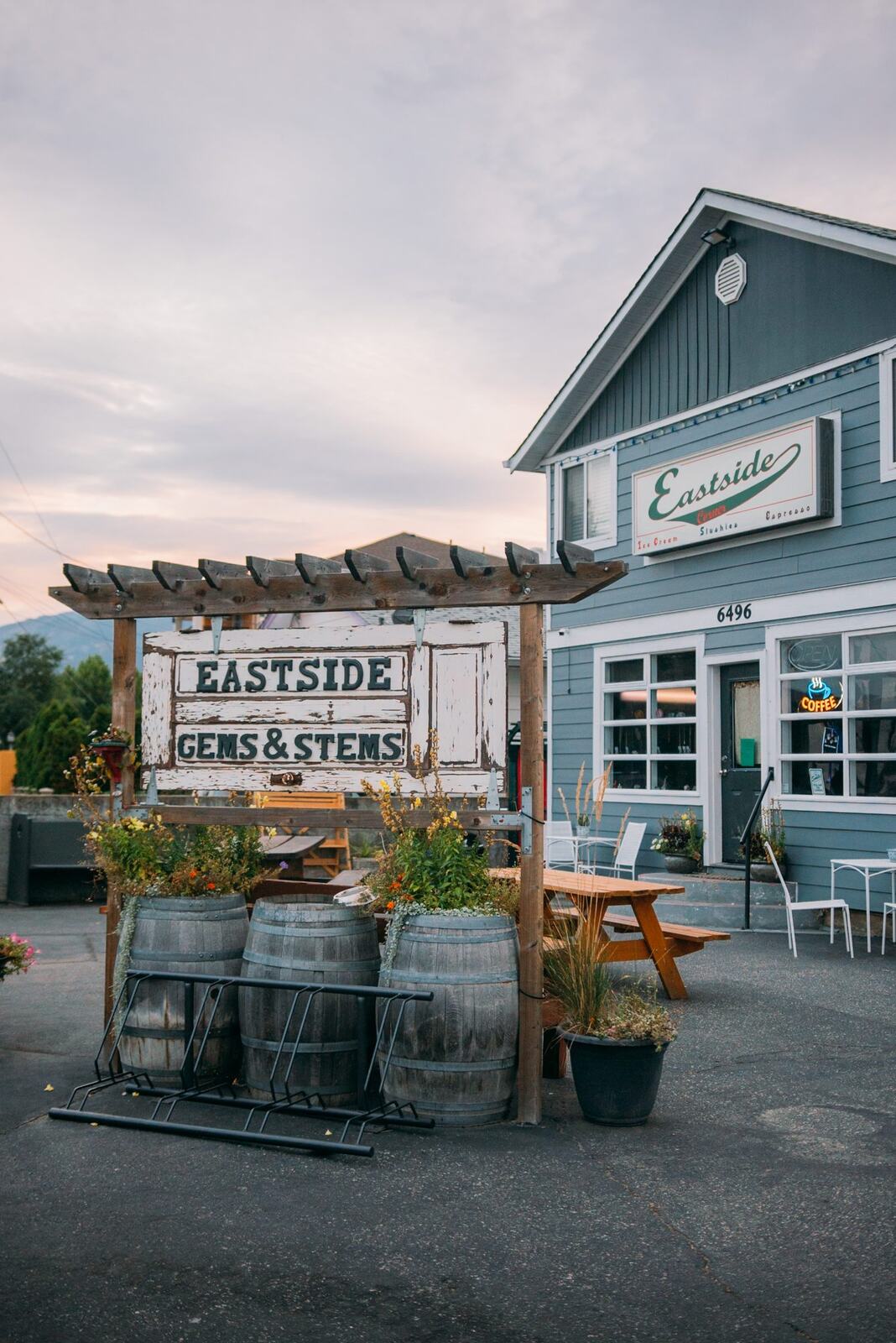 Bailley of Gems & Stems corporate story frame 14: Brand photography for Bailley of Gems & Stems in Oliver, BC, with flowers, owner portraits, Eastside signage, shop details and warm maker-led business imagery..