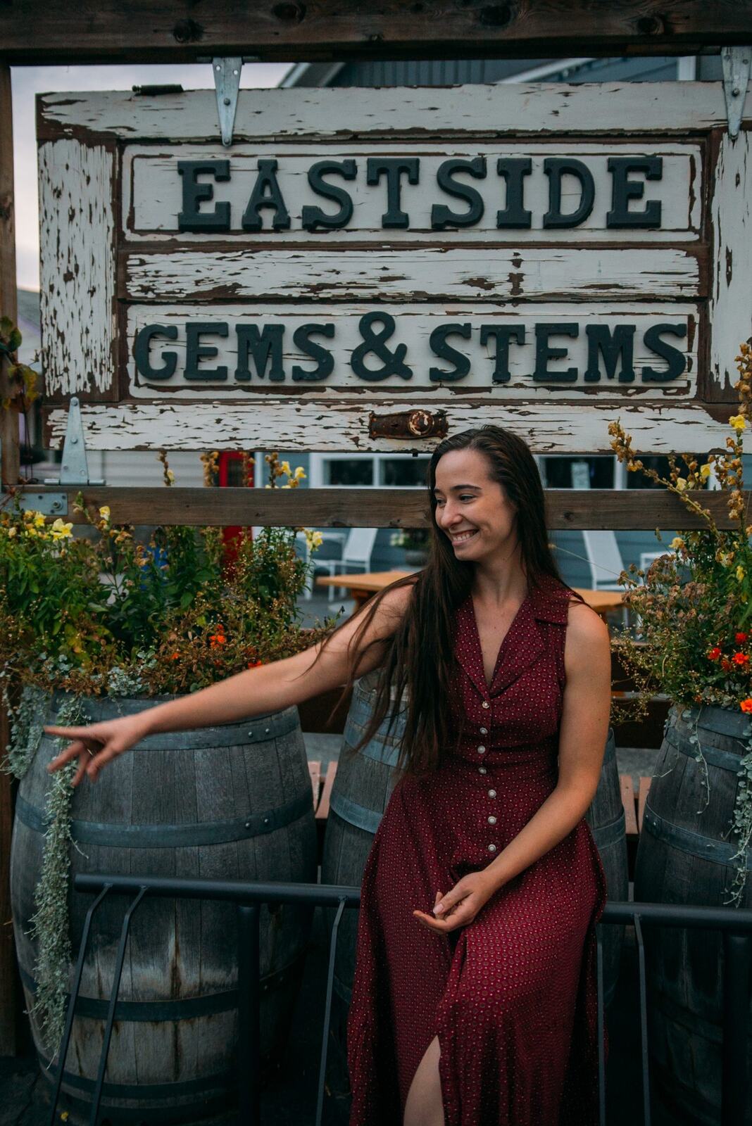 Bailley of Gems & Stems corporate story frame 18: Brand photography for Bailley of Gems & Stems in Oliver, BC, with flowers, owner portraits, Eastside signage, shop details and warm maker-led business imagery..