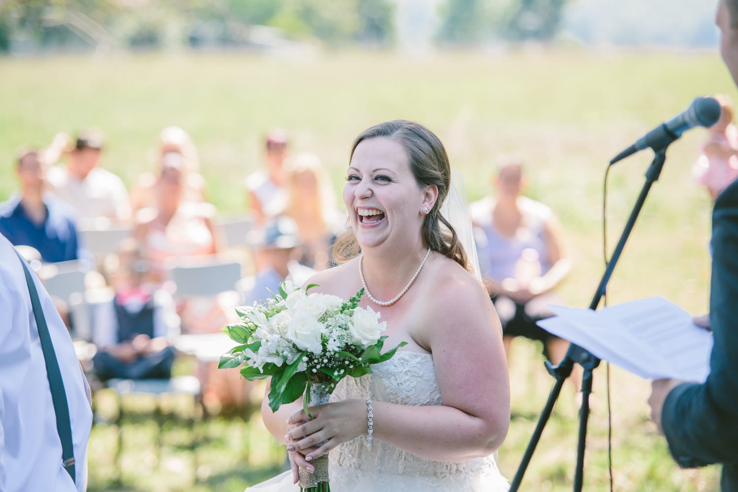 Barbara and Ryan weddings story frame 14: A Salmon Arm wedding near Mount Ida, moving from a private yard to Marine Peace Park and wharf portraits, with the groom's trucking life part of the story..