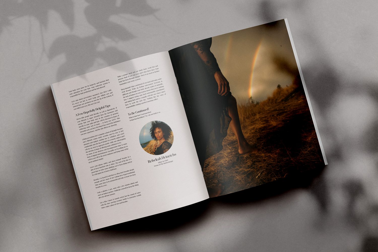 Blaire Magazine corporate story frame 20: Magazine cover, editor-page and article layout concepts for Blaire, connected to the Diva Den and Barbershoppe brand collaboration..