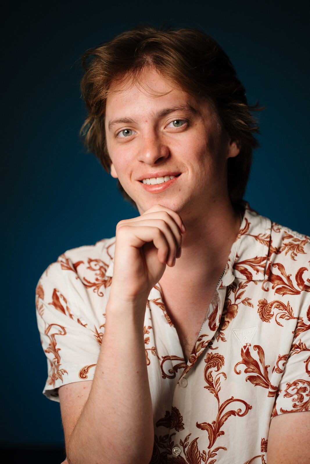 CATO Redux actor headshot on blue, photograph 1
