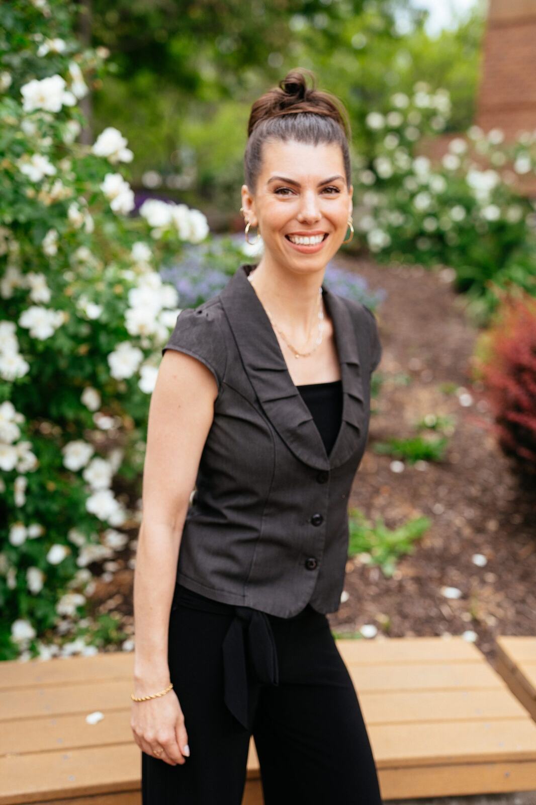 Guisachan Esthetics Salon corporate story frame 21: Brand portraits for Guisachan Esthetics Salon in Kelowna, with team photos, individual staff portraits, salon beauty styling and polished profile images for a local esthetics business..