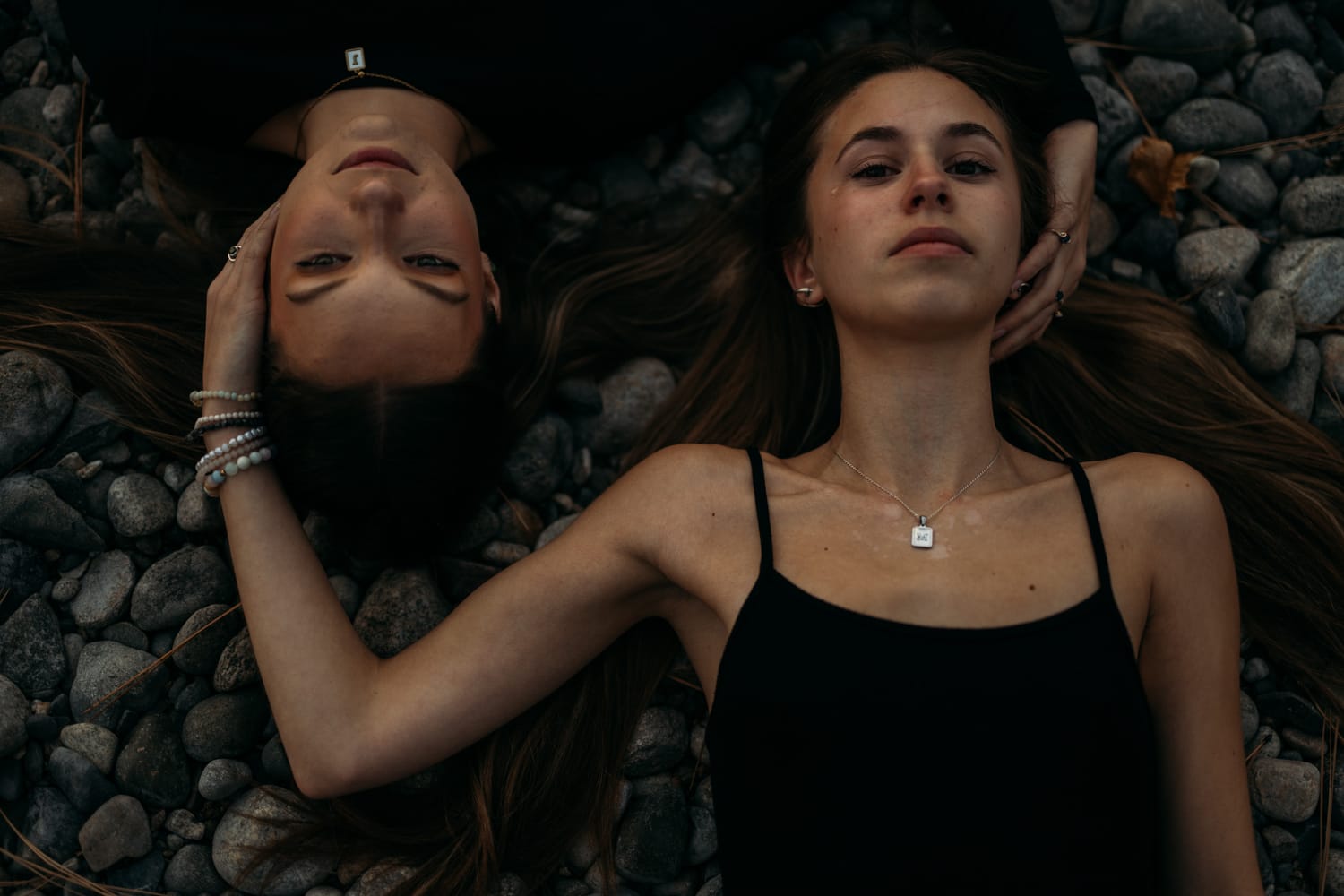 Jenna and Macie, From Eden portraits story frame 5: Jenna and Macie From Eden in a singer-songwriter portrait set with dark wardrobe, close expression, studio shape and music-publicity atmosphere.