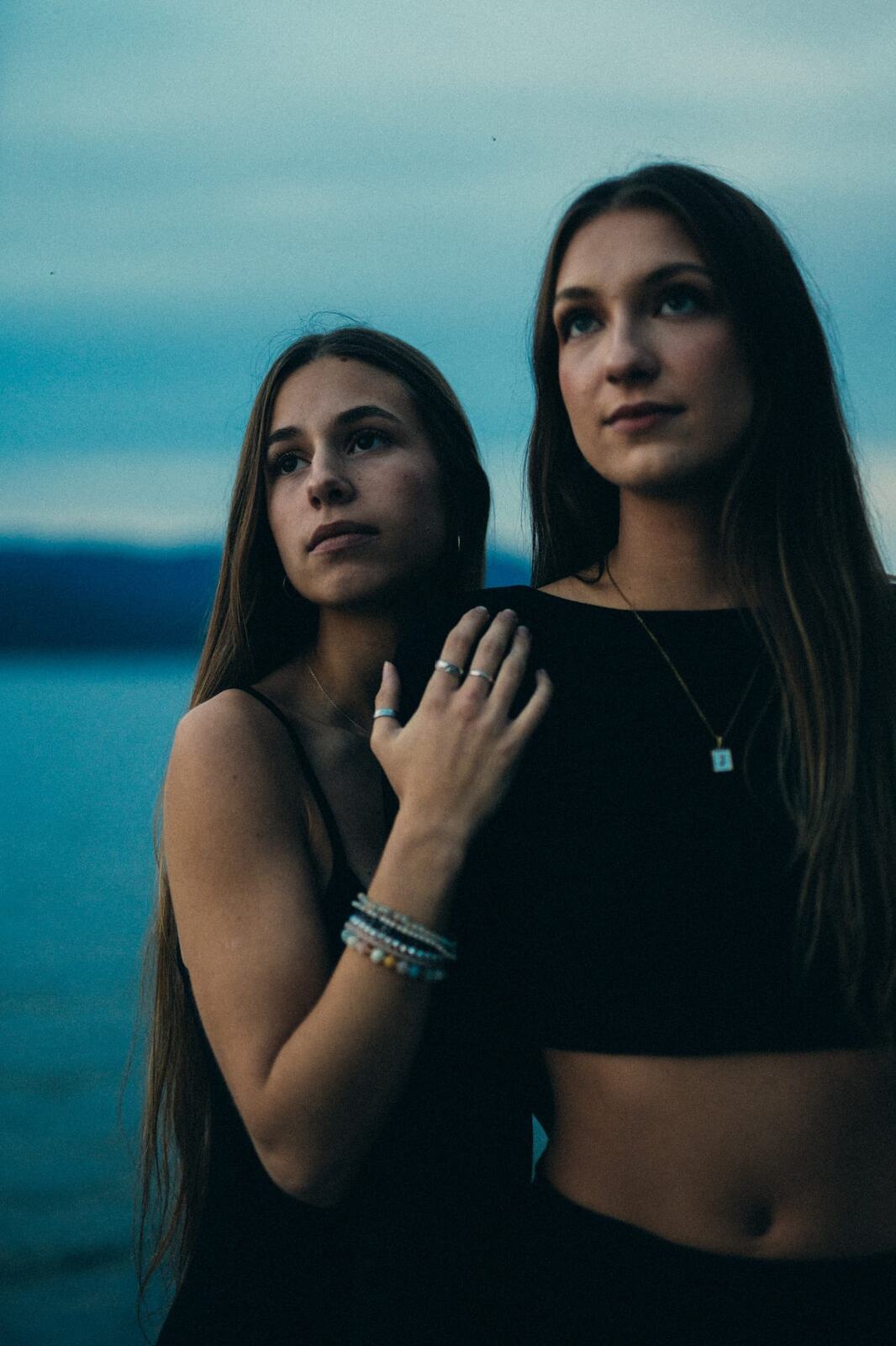 Jenna and Macie, From Eden portraits story frame 9: Jenna and Macie From Eden in a singer-songwriter portrait set with dark wardrobe, close expression, studio shape and music-publicity atmosphere.