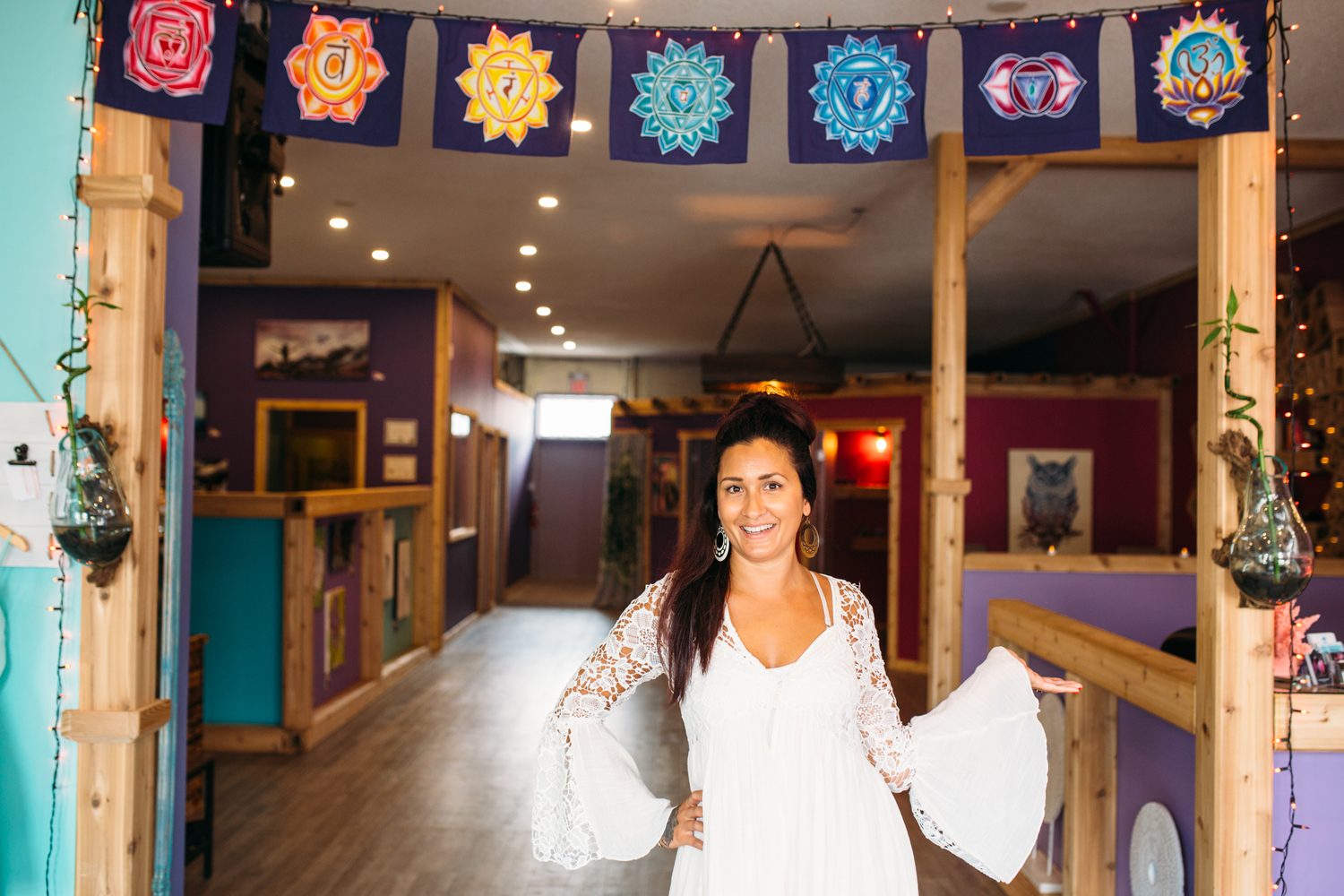 Lavender Lotus corporate story frame 8: Wellness brand photography for Lavender Lotus in Salmon Arm, BC, with interiors, product details, owner portraits, staff portraits and treatment-room atmosphere for a local wellness business..