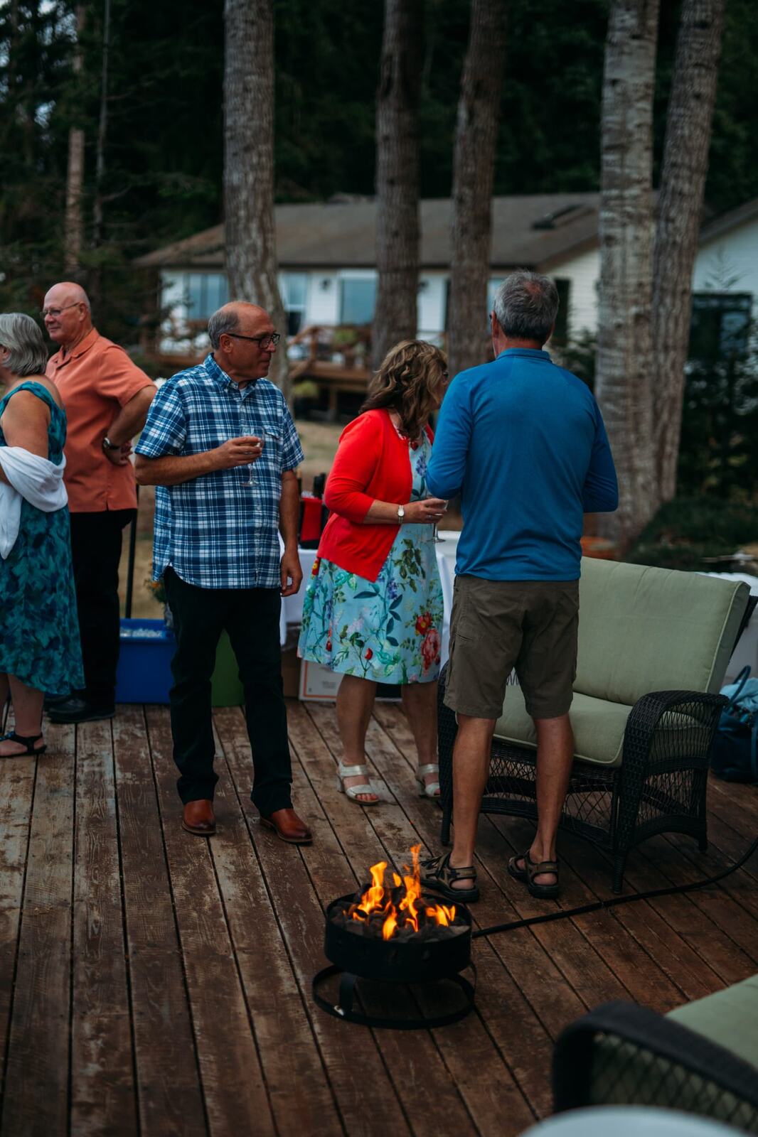 Mara and Casey weddings story frame 4: A Vancouver Island private-home wedding near Qualicum Beach, with Bowser prep, Friday gathering energy, custom vendors, kids, friends and cool Island air..