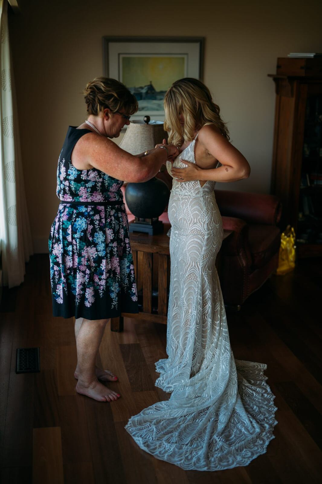 Mara and Casey weddings story frame 18: A Vancouver Island private-home wedding near Qualicum Beach, with Bowser prep, Friday gathering energy, custom vendors, kids, friends and cool Island air..