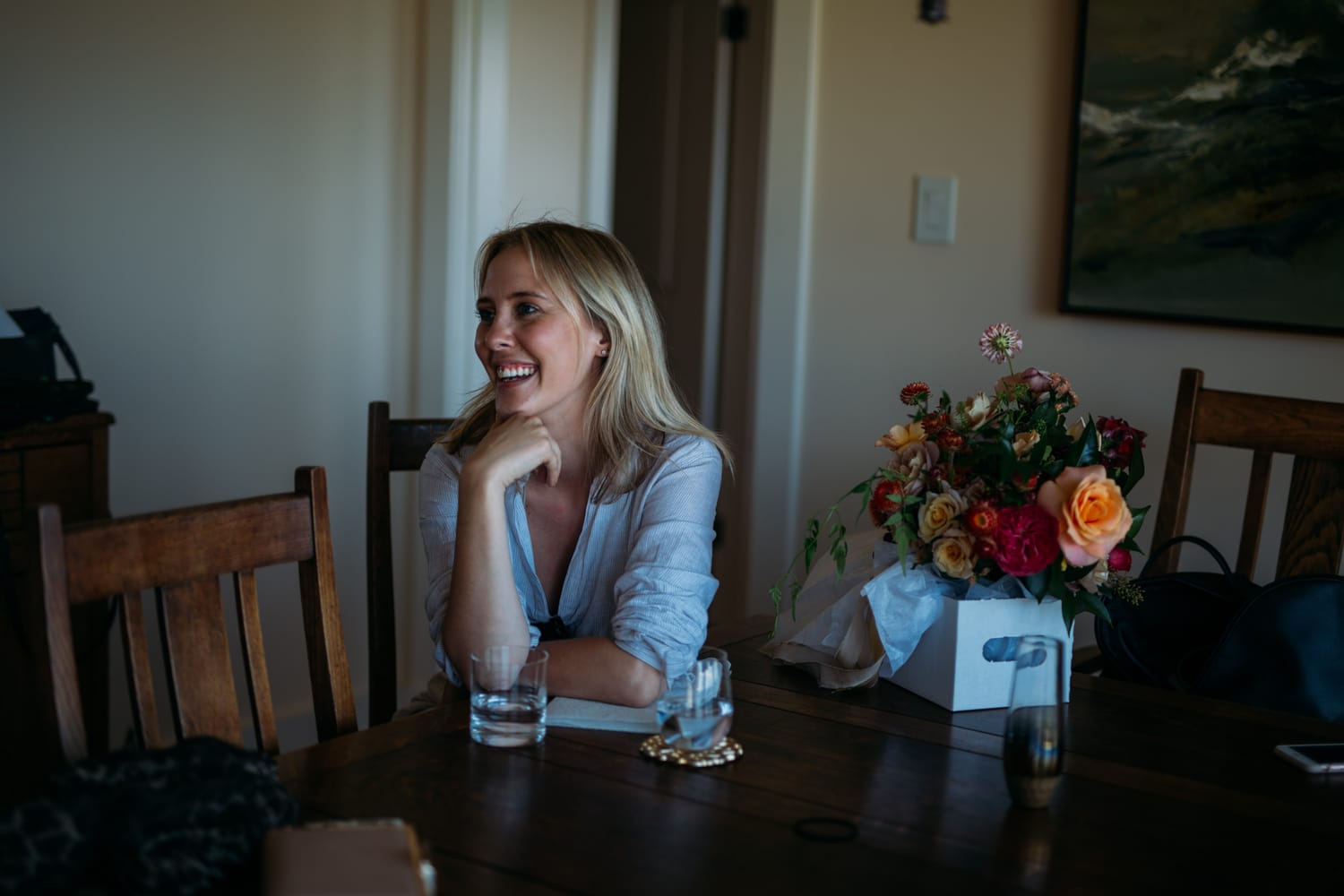 Mara and Casey weddings story frame 19: A Vancouver Island private-home wedding near Qualicum Beach, with Bowser prep, Friday gathering energy, custom vendors, kids, friends and cool Island air..