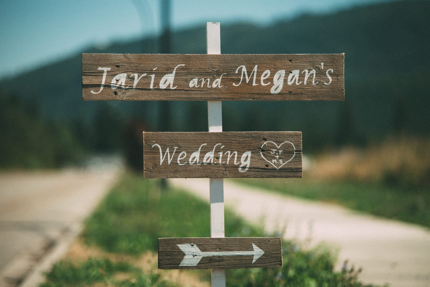 Megan and Jarid weddings story frame 1: A Shuswap-area wedding around Sicamous, Swansea Point and Hyde Mountain, with boat/lake context, cliff portraits and strong floral colour..