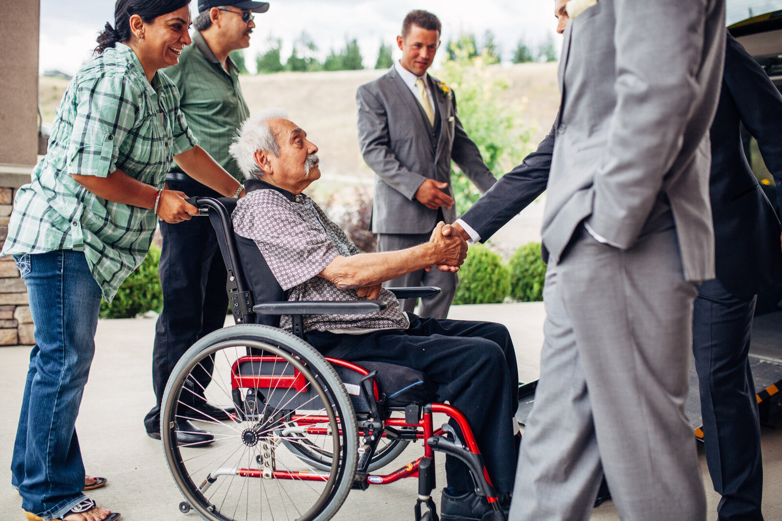 Guests greeting one another before the ceremony