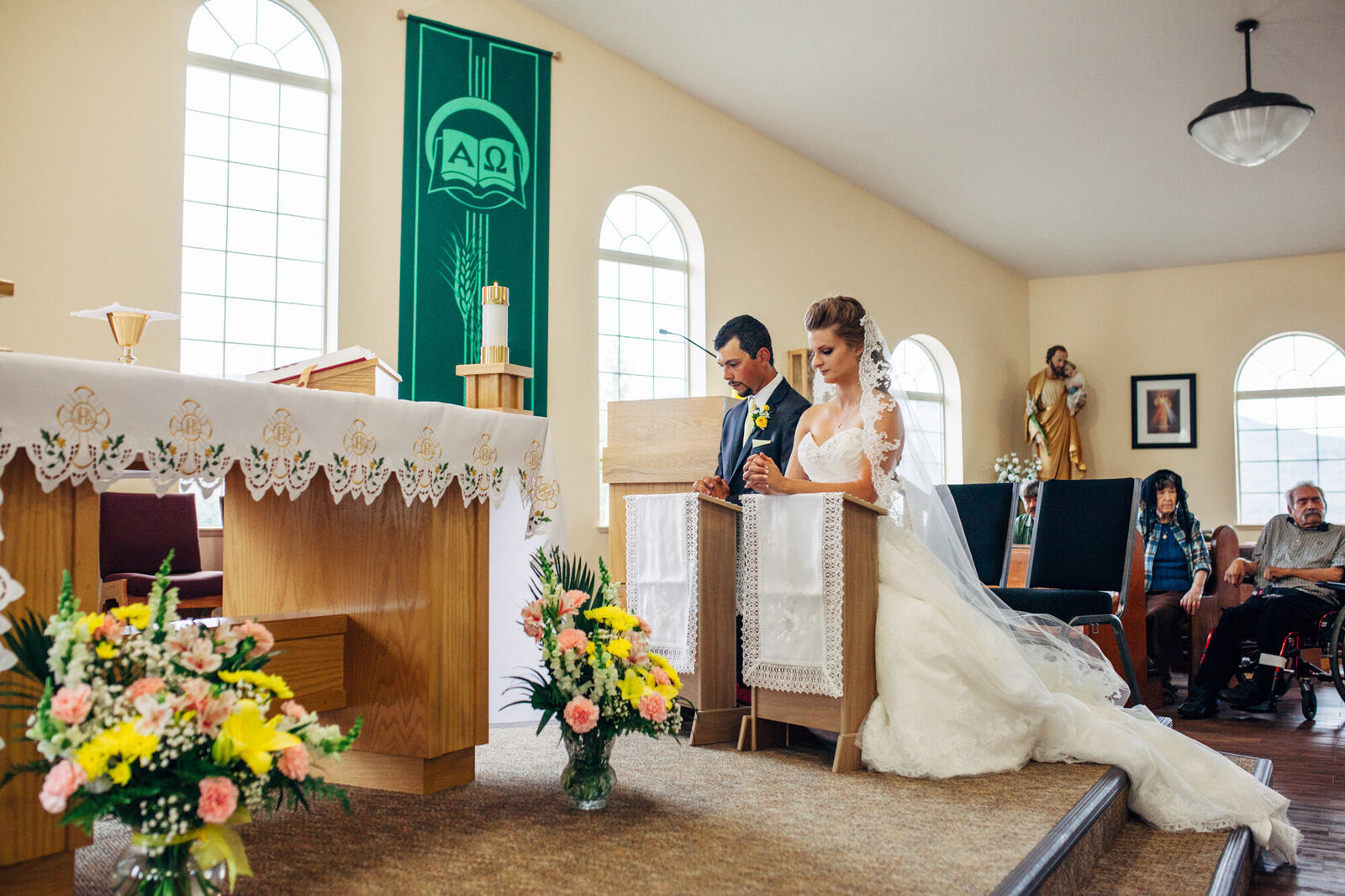 Mel and Blaise together at the church altar