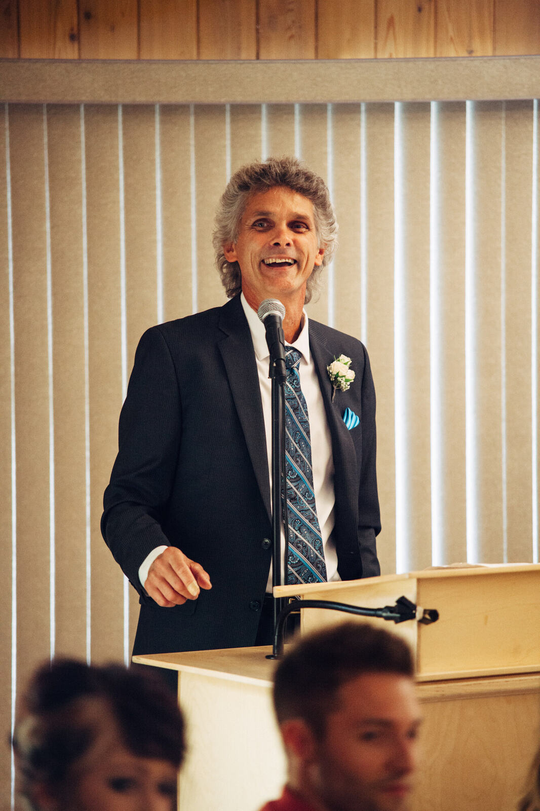 A wedding speech at the Blind Bay reception