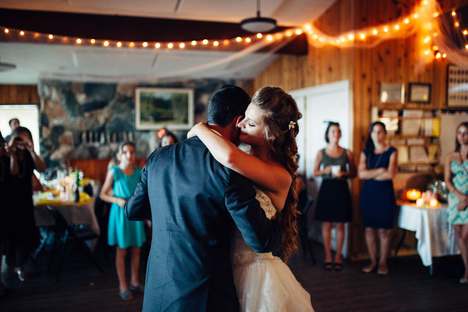 Close embrace during the first dance