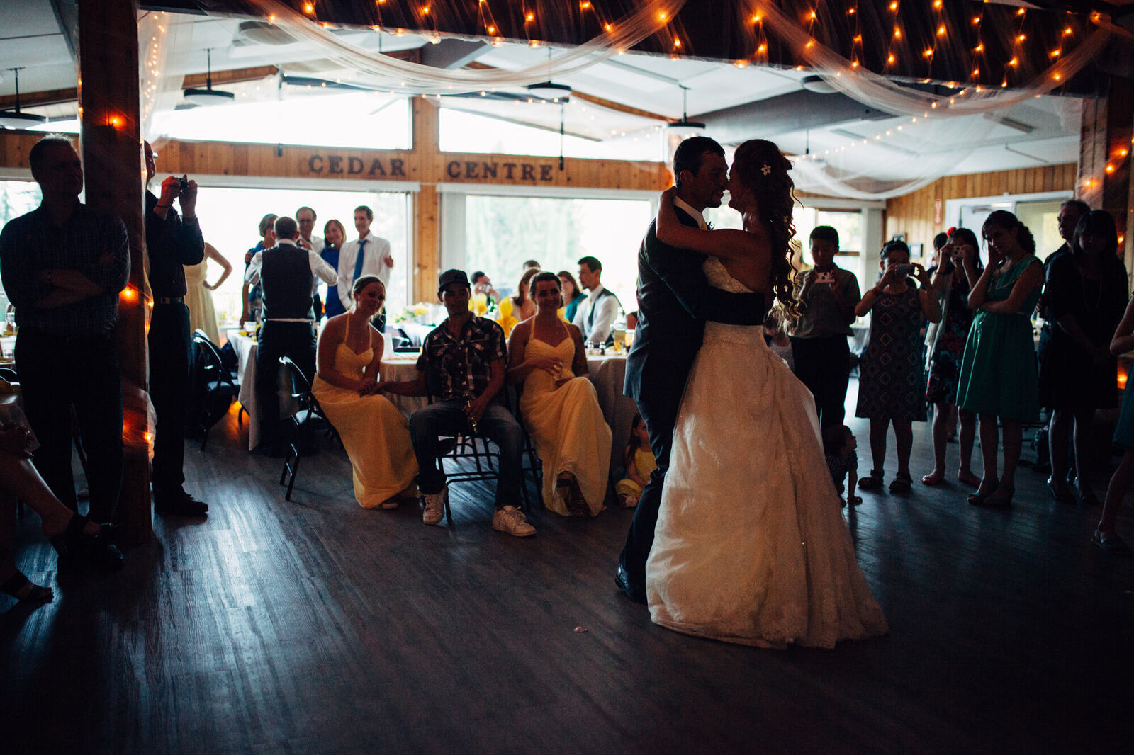 Wide view of the first dance and reception room