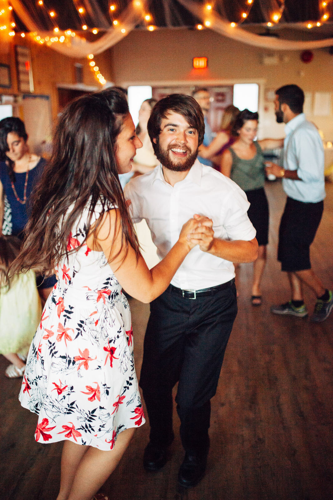 Joyful dancing at the end of Mel and Blaise's reception