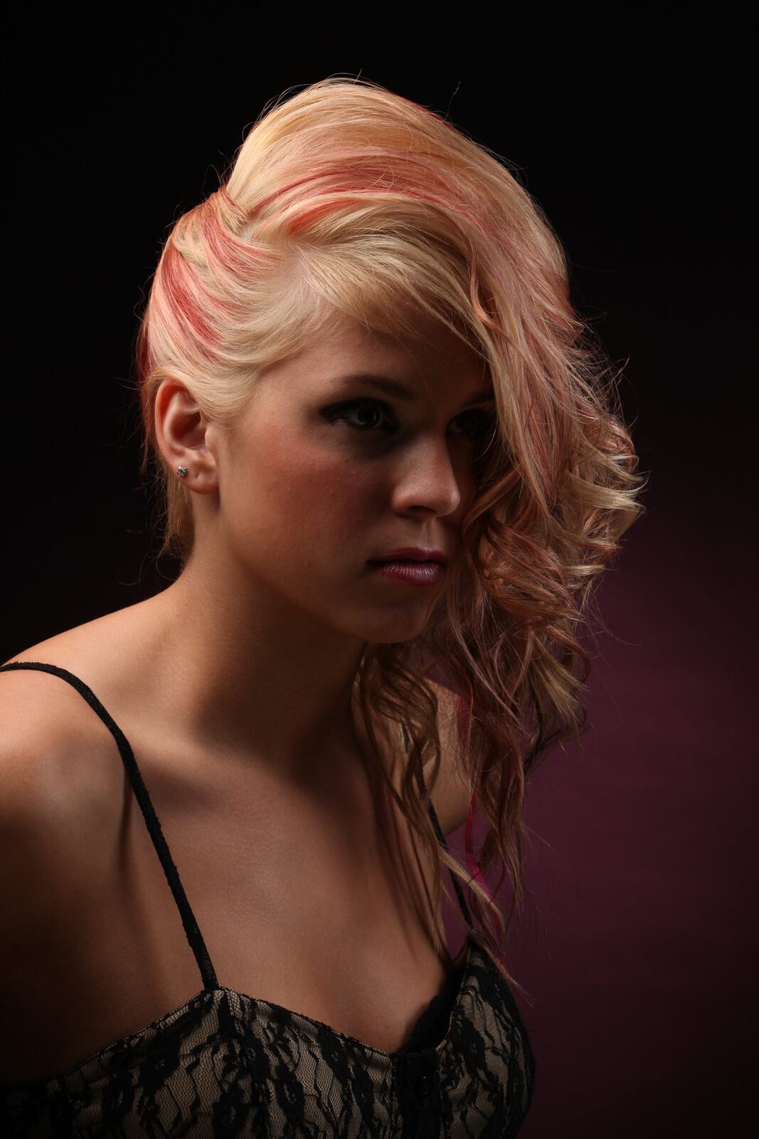 Michaela studio headshot with curled hair, photograph 6