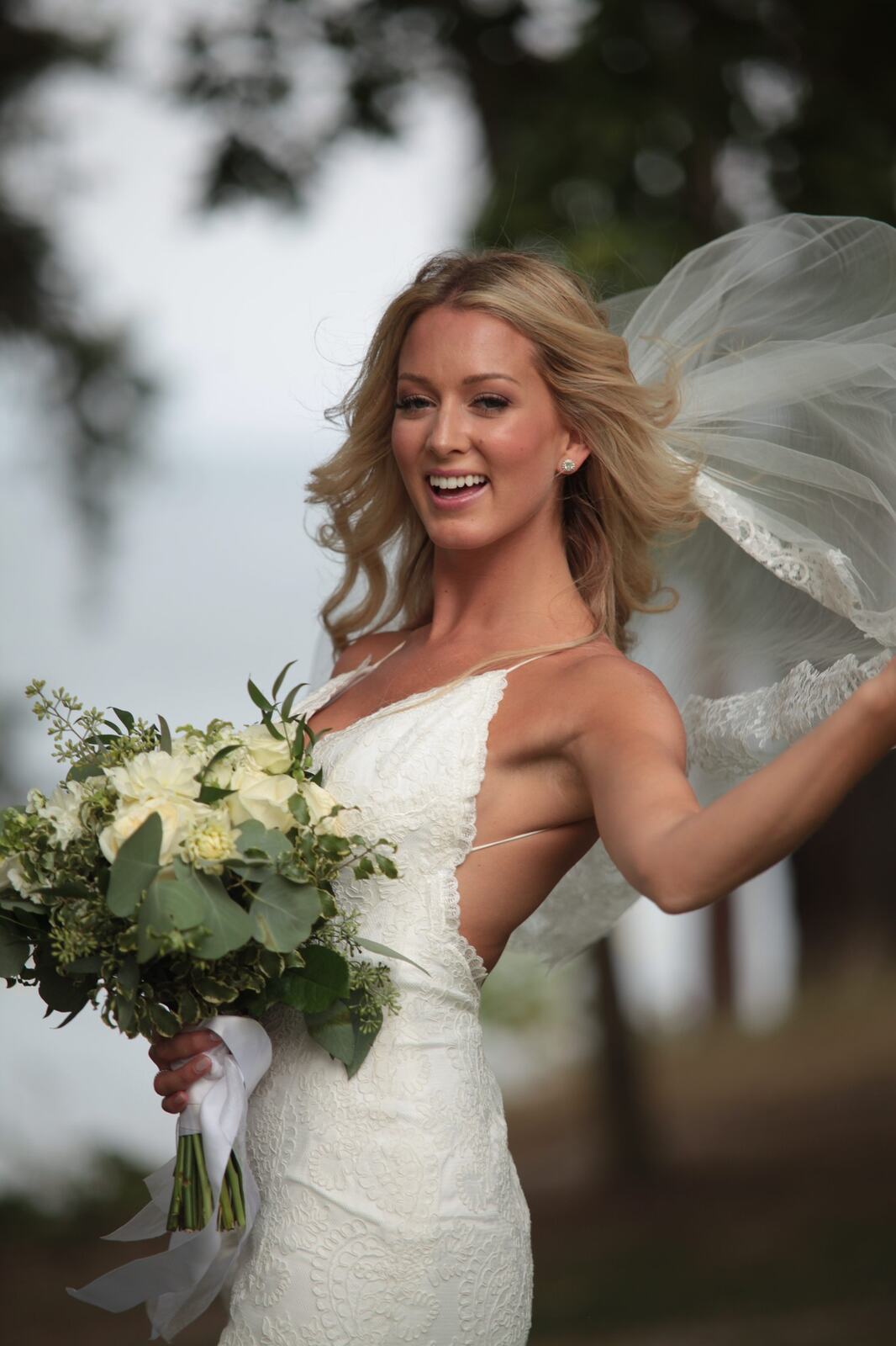 Sarah smiling during her bridal portraits
