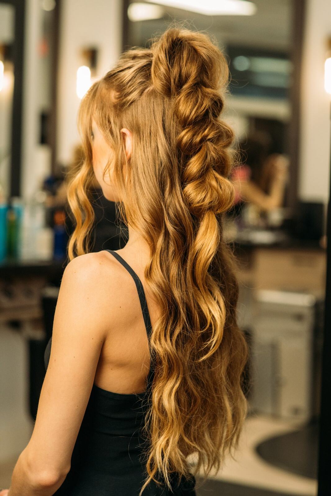 Sass Hair and Diva Den corporate story frame 15: Special-event, prom and grad beauty portraits for Sass Hair and Diva Den in Kelowna, with finished hair, makeup, salon atmosphere and polished vendor images..