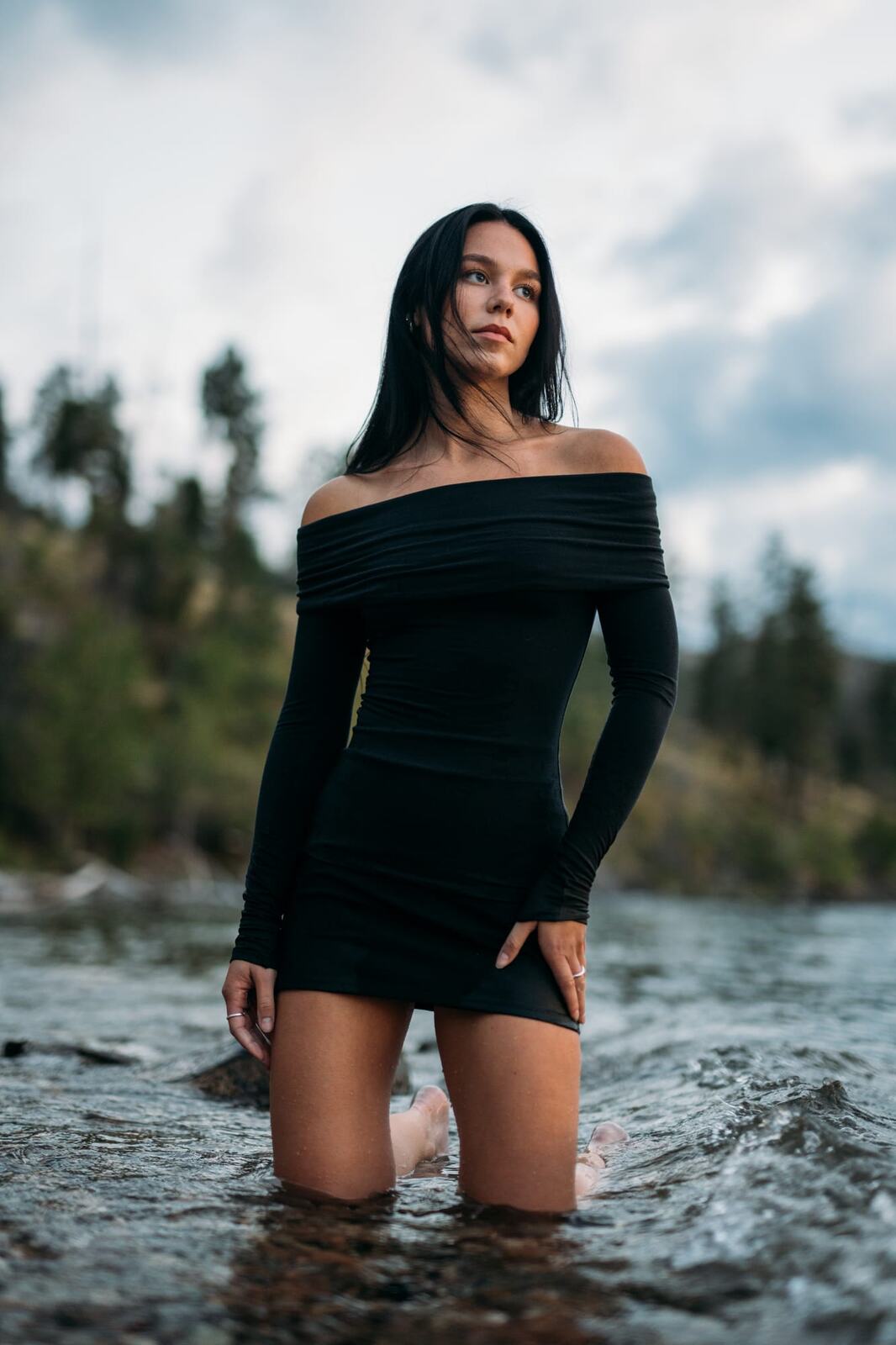 Shaylin at Bertram portraits story frame 24: A large Bertram session with water, green shade, outfit changes and Okanagan location detail that gives the story a clear place.