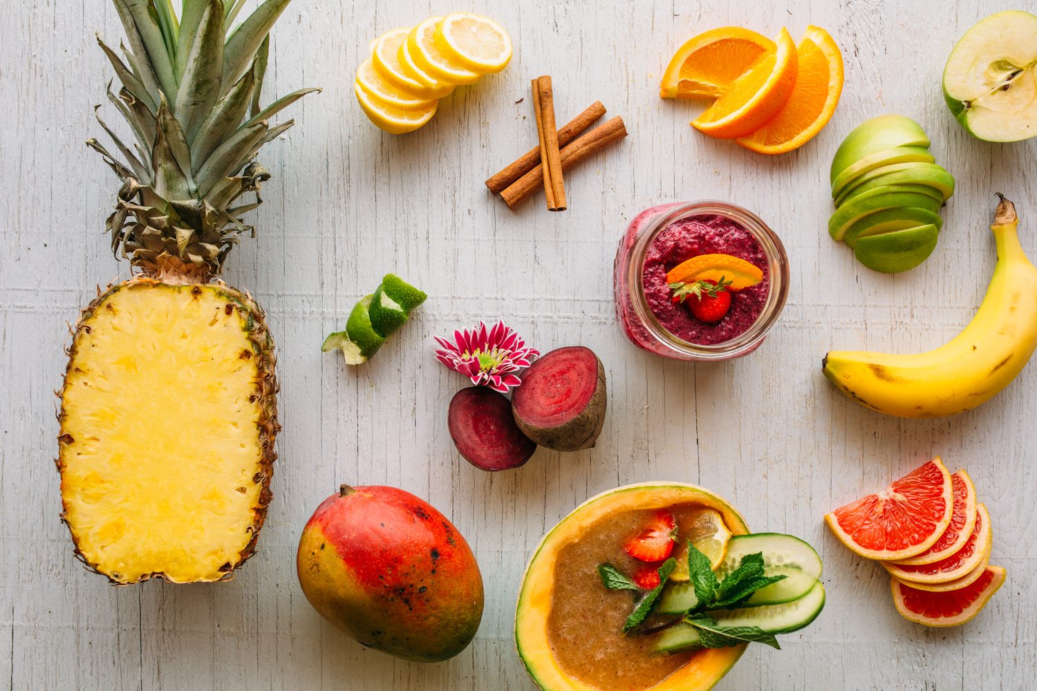 Smudge Noshery corporate story frame 9: Food and hospitality brand photography for Smudge Noshery in Salmon Arm, BC, with colourful flatlays, smoothies, bowls, cafe details and commercial product images for a local restaurant..
