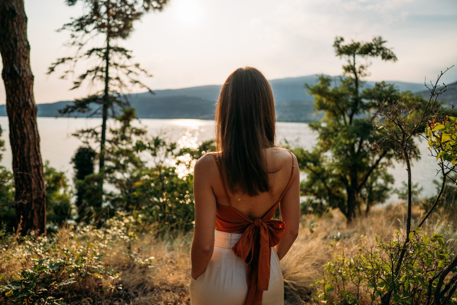 The Living Narrative, Sol corporate story frame 3: Personal-brand photography for The Living Narrative in Kelowna, with Sol in warm Okanagan light, lakeside portrait range and profile-ready images for creative business use..