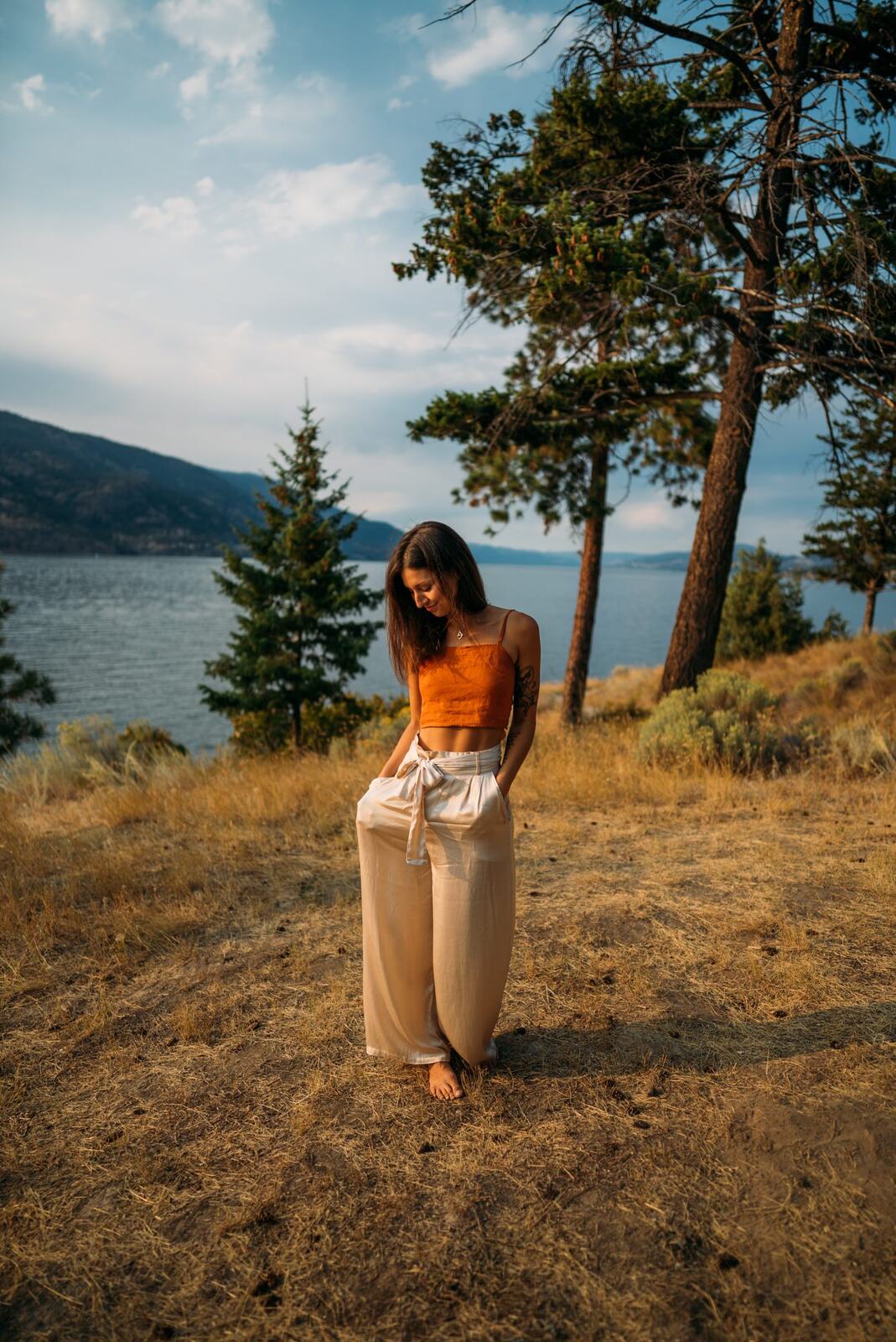 The Living Narrative, Sol corporate story frame 17: Personal-brand photography for The Living Narrative in Kelowna, with Sol in warm Okanagan light, lakeside portrait range and profile-ready images for creative business use..