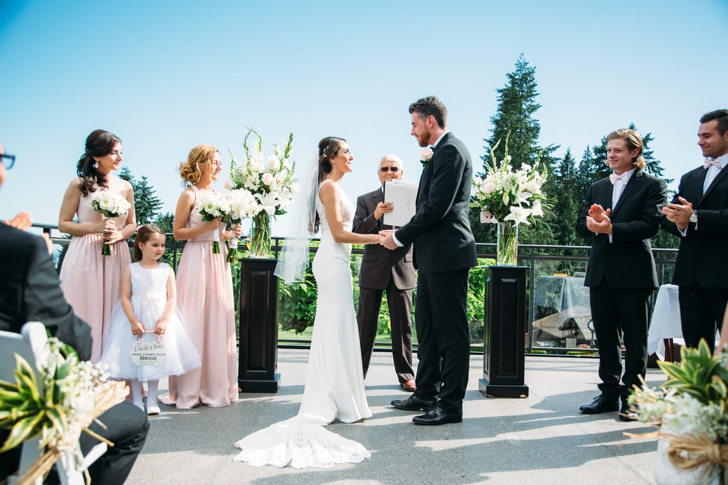 Vesta and Chris weddings story frame 19: A West Vancouver wedding at Capilano Golf and Country Club, with Iranian and Scottish family details, formal club atmosphere, dresses and kilts..