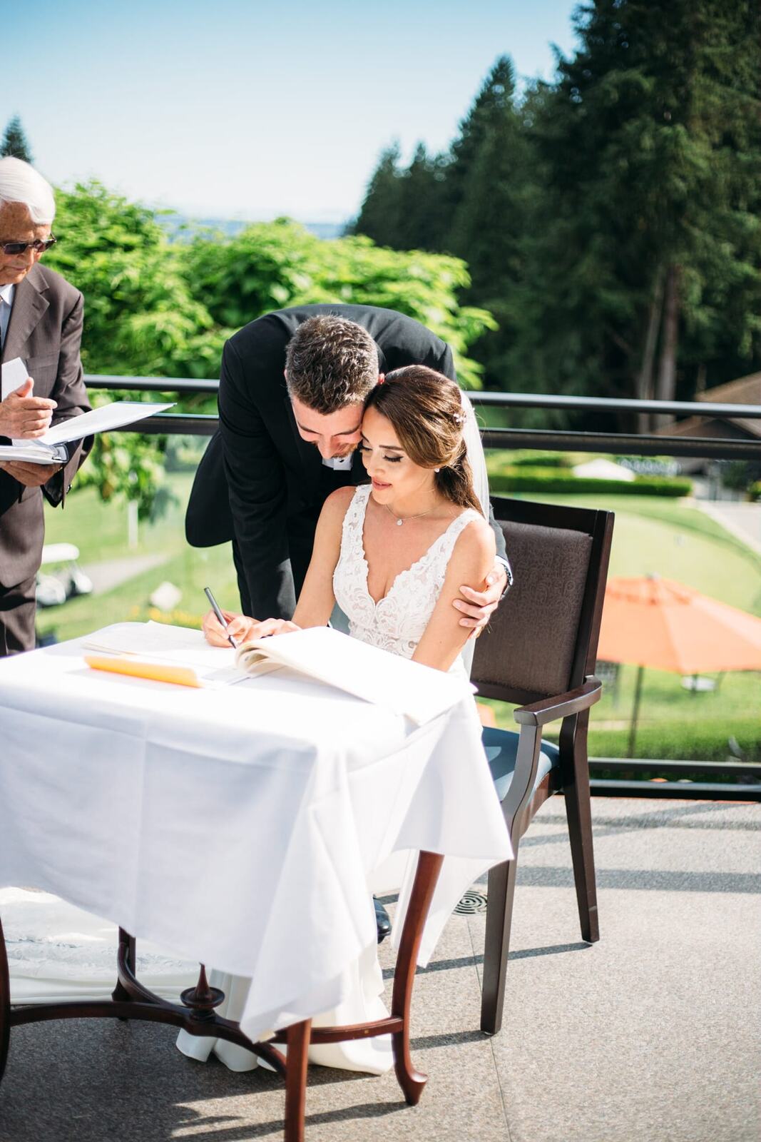 Vesta and Chris weddings story frame 20: A West Vancouver wedding at Capilano Golf and Country Club, with Iranian and Scottish family details, formal club atmosphere, dresses and kilts..